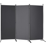 VEVOR Room Divider, 6.1 ft Room Dividers and Folding Privacy Screens (3-panel), Fabric Partition Room Dividers for Office, Bedroom, Dining Room, Study, Freestanding, Dark Gray