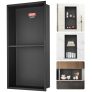 VEVOR 33.02 x 63.5 cm No Tile Shower Niche 304 Stainless Steel, Wall-Inserted Niche Recessed Double Shelves, Sealed Waterproof Rust-Resistant Modern Niche for Shower or Soap Storage Bathroom