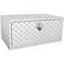 VEVOR Underbody Truck Box, 36″×24″×24″ Pickup Storage Box, Heavy Duty Aluminum Diamond Plate Tool Box with Lock and Keys, Waterproof Trailer Storage Box with T-Handle Latch for Truck, Van, Trailer
