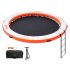 VEVOR Inflatable Floating Dock, ø8.5FT Inflatable Dock Platform with ø5FT Trampoline Mesh Pool, Non-Slip Floating Platform Water Mat with Portable Bag & Detachable Ladder for Pool Beach Relaxation
