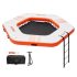 VEVOR Inflatable Floating Dock, 15×6.5FT Inflatable Dock Platform with 4*6FT Trampoline Mesh Pool, Non-Slip Floating Platform Water Mat with Portable Bag & Detachable Ladder for Pool Beach Relaxation