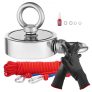 VEVOR 1000 LBS Strong Fishing Magnet Kit Double-Sided Pull Force Rope Carabiner