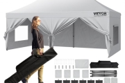 VEVOR Pop Up Canopy Tent Outdoor Gazebo Tent 10x20FT with Sidewalls & Bag White