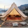 VEVOR Canvas Bell Tent, 4 Seasons 7 m/22.97 ft Yurt Tent, Canvas Tent for Camping with Stove Jack, Breathable Tent Holds up to 12 People, Family Camping Outdoor Hunting Party