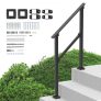 VEVOR 2-3 Handrails for Outdoor for Seniors Porch Deck Black Square Tube Steel