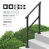 VEVOR Pipe Stair Handrail, 7FT Staircase Handrail, 440LBS Load Capacity Carbon Steel Pipe Handrail, Industrial Pipe Handrail with Wall Mount Support, Round Corner Wall Handrailings for Indoor, Outdoor
