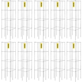 VEVOR Tomato Cages, 11.8″ x 11.8″ x 46.1″, 10 Packs Square Plant Support Cages, Silver PVC-Coated Steel Tomato Towers for Climbing Vegetables, Plants, Flowers, Fruits