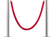 VEVOR Crowd Control Stanchion Stanchion Set 2 Pieces Set with Red Velvet Rope