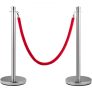 VEVOR Crowd Control Stanchion Stanchion Set 2 Pieces Set with Red Velvet Rope