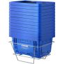 VEVOR Shopping Basket Portable Grocery Basket 12PCS 24L with Handle & Stand Blue
