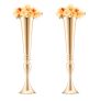 VEVOR 2PCS 56cm/22.05” Tall Wedding Flower Vase Metal Gold Trumpet for Tables
