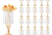 VEVOR 20PCS 43cm/16.9” Tall Crystal Wedding Flower Stand Vase for Party Decor