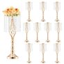 VEVOR 10PCS 55cm/21.65” Tall Crystal Wedding Flower Stand Vase for Party Decor