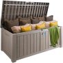 VEVOR Deck Box, 120 Gallon, 56.3″ x 26.6″ x 23.8″ Outdoor Storage Box, Waterproof PP Deckbox with Aluminum Alloy Padlock, for Patio Furniture, Garden Tools, Pool Toys, Outdoor Cushions, Gray