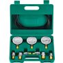 VEVOR Hydraulic Pressure Test Kit, 250/400/600bar, 3 Gauges 6 Test Couplings 3 Test Hoses, Excavator Hydraulic Test Gauge Set with Portable Carrying Case for Excavator Tractors Construction Machinery