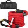 VEVOR 7/8″ x 21′ Kinetic Recovery Rope, 21,970 lbs, Heavy Duty Nylon Double Braided Kinetic Energy Rope with Loops and Protective Sleeves, for Truck Off-Road Vehicle ATV UTV, Carry Bag Included, Red