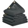 VEVOR Dump Truck Mesh Tarp, 6 x 14 ft, PVC Coated Black Heavy Duty Cover with 5.5″ 18oz Double Pocket, Brass Grommets, Reinforced Double Needle Stitch Webbing Fits Manual or Electric Dump Truck System