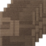 VEVOR Carpet Tiles Reusable, 24″x 24″Carpet Squares With Padding Attached, Soft Padded Carpet Tiles, Easy Install DIY for Bedroom Living Room (24Tiles, Mixed Brown)