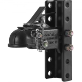 VEVOR Adjustable Trailer Coupler and 5-Position Channel Bracket Kit, 2-5/16″ Hitch Ball, 15000 lbs Capacity, Heavy Duty Cast Channel-Mount Coupler, for Towing Camper, Pickup Truck, SUV, Black Coating