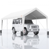 VEVOR Carport, 10×20 ft Heavy Duty Car Canopy Garage Boat Shelter Party Tent with 8 Reinforced Poles and 4 Weight Bags, UV Resistant Waterproof Tarp for SUV, F150, Car, Truck, Boat