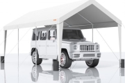 VEVOR Carport, 10×20 ft Heavy Duty Car Canopy Garage Boat Shelter Party Tent with 8 Reinforced Poles and 4 Weight Bags, UV Resistant Waterproof Tarp for SUV, F150, Car, Truck, Boat