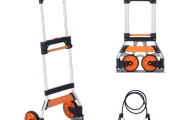 VEVOR Folding Hand Truck, 309 lbs Load Capacity, Aluminum Portable Cart, Convertible Hand Truck and Dolly with Telescoping Handle and PP+TPR Wheels, Ultra Lightweight Super Strong for Moving Warehouse