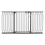 VEVOR Baby Gate, 29.5″-57.8″ Extra Wide, 30″ High, Dog Gate for Stairs Doorways and House, Easy Step Walk Thru Auto Close Child Gate Pet Security Gate with Pressure Mount Kit and Wall Mount Kit, Black