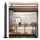 VEVOR Cable Railing Post 36x1x2in Horizontal Hole Deck Railing Post Black 1-Pack