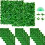 VEVOR Artificial Boxwood Panel UV 48pcs Boxwood Hedge Wall Panels Artificial Grass Backdrop Wall 10X10″ 4cm Green Grass Wall Fake Hedge for Decor Privacy Fence Indoor Outdoor Garden Backyard