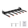 VEVOR Clamp on Debris Forks to 60″ Bucket, 4560 lbs Capacity Heavy Duty Clamp on Pallet Forks Bucket Attachments, Fit for Loader Bucket Skidsteer Tractor to Clean up Fallen Limbs Debris or Yard Wwaste