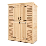 VEVOR Outdoor Wooden Storage Shed Waterproof Garden Tool Shed 58×78 inch