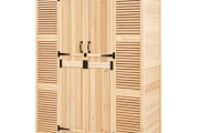 VEVOR Outdoor Wooden Storage Shed Waterproof Garden Tool Shed 58×78 inch