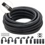 VEVOR 8AN Fuel Line Kit, 20 FT Fuel Hose Kit, 0.43″ Nylon Stainless Steel Braided Fuel Line Oil/Gas/Diesel Hose End Fitting Kit, with 12 PCS Swivel Fitting Adapter Kit, Black