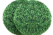 VEVOR Artificial Topiaries Boxwood Trees, 20” Tall (2 Pieces), Ball-Shape Faux Topiaries Plant, All-year Green Feaux Plant Decorative Balls for Backyard, Balcony,Garden, Wedding and Home Décor
