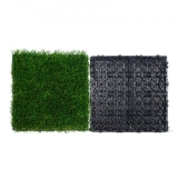 VEVOR Artifical Grass Tiles Interlocking Turf Deck Set, 9 Pack 305×305 mm, Synthetic Fake Grass Self-draining Mat Flooring Decor Pad, Perfect For Multi-Purpose Indoor Outdoor Entryway Scraper Dog Mats