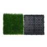 VEVOR Artifical Grass Tiles Interlocking Turf Deck Set, 9 Pack 305×305 mm, Synthetic Fake Grass Self-draining Mat Flooring Decor Pad, Perfect For Multi-Purpose Indoor Outdoor Entryway Scraper Dog Mats