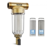 VEVOR Spin Down Filter, 40 Micron + 30 Micron Fine Filtration, Whole House Sediment Filter for Well Water, 3/4″ G-F + 1″ G-M, 4 T/H High Flow Rate, for Whole House Water Filtration Systems