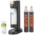 VEVOR Sparkling Water Maker, Soda Maker Machine for Home Carbonating, Seltzer Water Starter Kit with BPA free 1L PET Bottle, Compatible with Mainstream Screw-in 60L CO2 Cylinder(NOT Included), Black