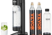 VEVOR Sparkling Water Maker, Soda Maker Machine for Home Carbonating, Seltzer Water Starter Kit with 2 BPA-free 1L PET Bottles, 2 CO2 Cylinders, Compatible with Mainstream Screw-in 60L CO2 Cylinder