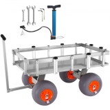 VEVOR Beach Fishing Cart, 500 lbs Load Capacity, Fish and Marine Cart with Four 13″ Big Wheels PU Balloon Tires for Sand, Heavy-Duty Aluminum Pier Wagon Trolley with 6 Rod Holders for Fishing, Picnic