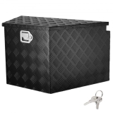 VEVOR Trailer Tongue Box, Aluminum Alloy Diamond Plate Tongue Box Tool Chest, Heavy Duty Trailer Box Storage with Lock and Keys, Utility Trailer Tongue Box for Pickup Truck, RV, Trailer, 33″x19″x18