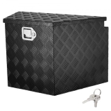 VEVOR Trailer Tongue Box, Aluminum Alloy Diamond Plate Tongue Box Tool Chest, Heavy Duty Trailer Box Storage with Lock and Keys, Utility Trailer Tongue Box for Pickup Truck, RV, Trailer, 29″x16.2″x18