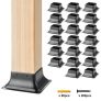 VEVOR 101.6×101.6mm Post Base 20Pcs, Internal 91x91mm Heavy Duty Powder-Coated Steel Post Bracket Fit for Standard Wood Post Anchor, Decking Post Base for Deck Porch Handrail Railing Support