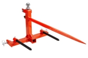 VEVOR 49″ Hay Spear, Bale Spears 1600lbs Loading Capacity, Three-Point Hitch Tractor Attachment with 2pcs 17.5″ Stabilizer Spears, Quick Attach Spike Forks