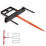 VEVOR 39″ Hay Spear, Bale Spears 1600lbs Loading Capacity, Skid Steer Loader Tractor Bucket Attachment with 2pcs 17.5″ Stabilizer Spears and 60″ Chain, Quick Attach Spike Forks