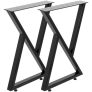 VEVOR Metal Table Legs Set of 2 Dining Table Legs Black Desk Legs 28”, Height 20” Width Bench Legs Coffee Table Legs 1763lbs Load Capacity Steel Table Legs Heavy Duty Base Modern DIY(Zig Zag Style)