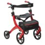 VEVOR Folding Rollator Walker for Seniors and Adults, Lightweight Aluminum Rolling Walker with Seat and Adjustable Handle, 4-Wheel Outdoor Mobility Walker with Spacious Storage Bag, 300LBS Capacity