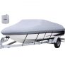 VEVOR Waterproof Boat Cover, 20′-22′ Trailerable Boat Cover, Beam Width up to 106″ Hull Cover Heavy Duty 210D Marine Grade Polyester Mooring Cover for Fits V-Hull Boat with 5 Tightening Straps