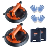 VEVOR Glass Suction Cup, 8″ 2 Pack 615 lbs Load Capacity, Vacuum Suction Cup with ABS Handle and Carry Box, Heavy Duty Industrial Suction Cup Lifter Tool for Glass, Granite, Tile, Metal, Wood Lifting