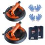 VEVOR Glass Suction Cup, 8″ 2 Pack 615 lbs Load Capacity, Vacuum Suction Cup with ABS Handle and Carry Box, Heavy Duty Industrial Suction Cup Lifter Tool for Glass, Granite, Tile, Metal, Wood Lifting